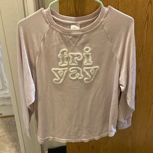 Small pink long sleeve shirt friyay